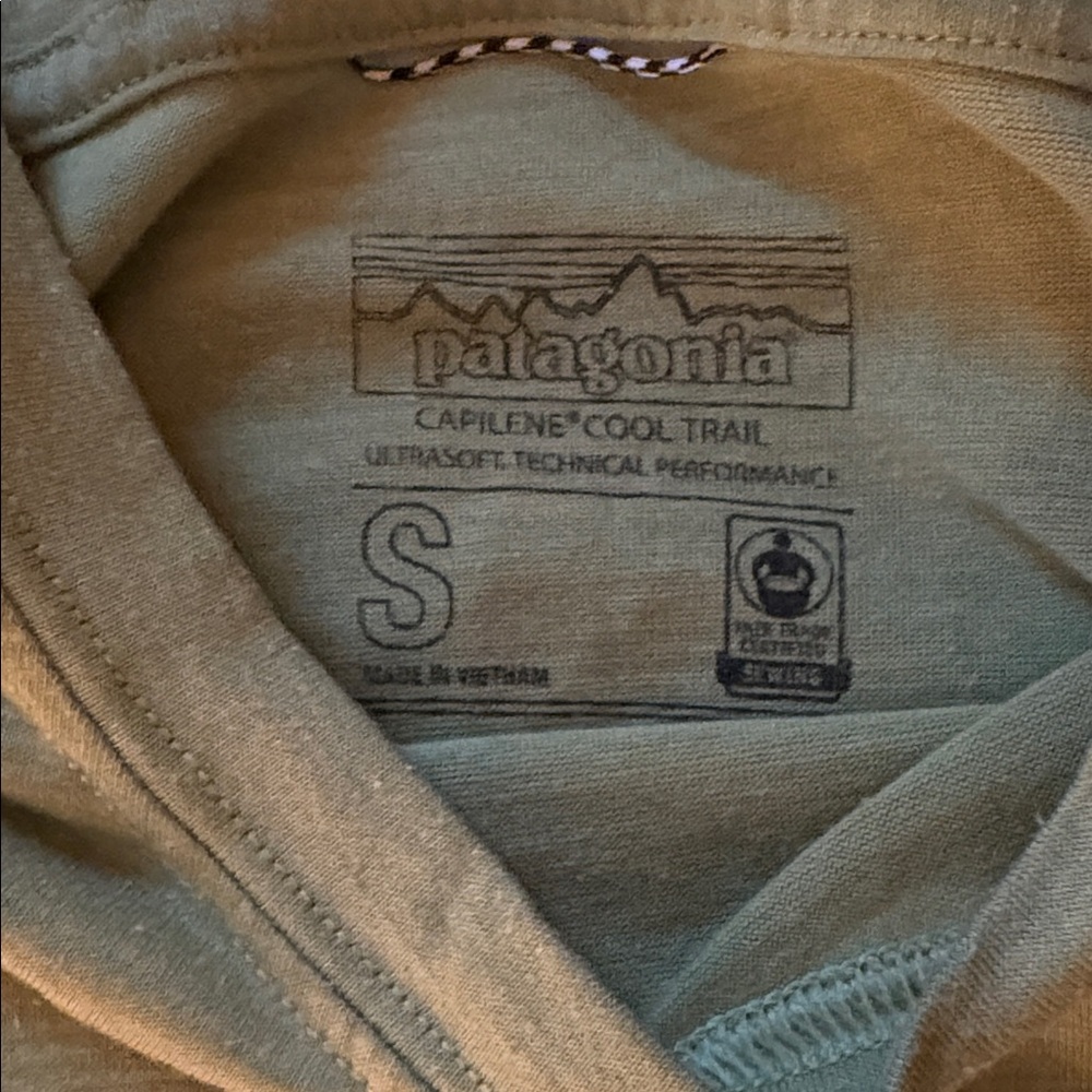 Womens light green Patagonia Capilene Cool Trail T-Shirt